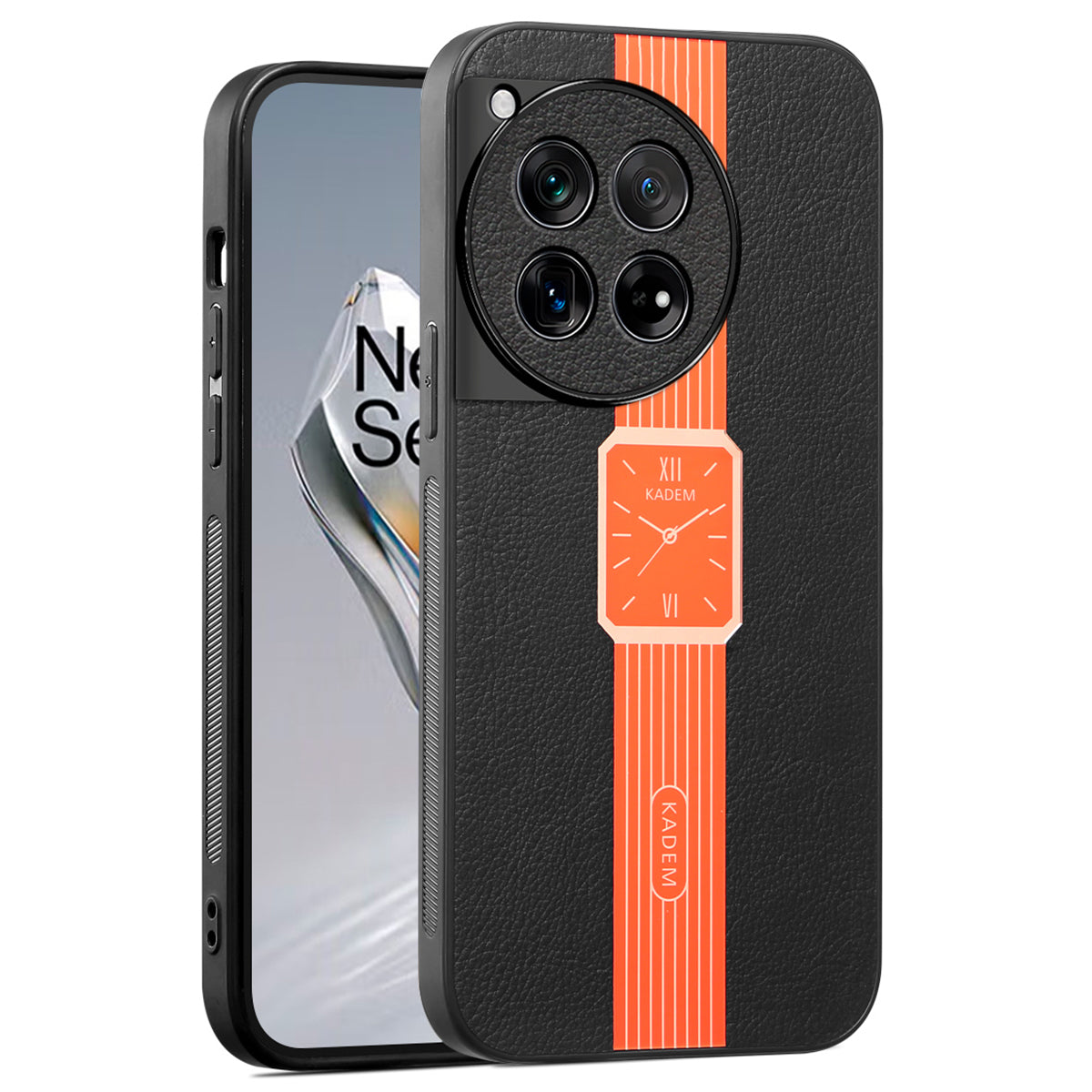 KADEM For OnePlus 12R 5G / Ace 3 5G Cell Phone Case PU+TPU+Acrylic Anti-drop Back Cover KADEM For OnePlus 12R 5G / Ace 3 5G Cell Phone Case PU+TPU+Acrylic Anti-drop Back Cover